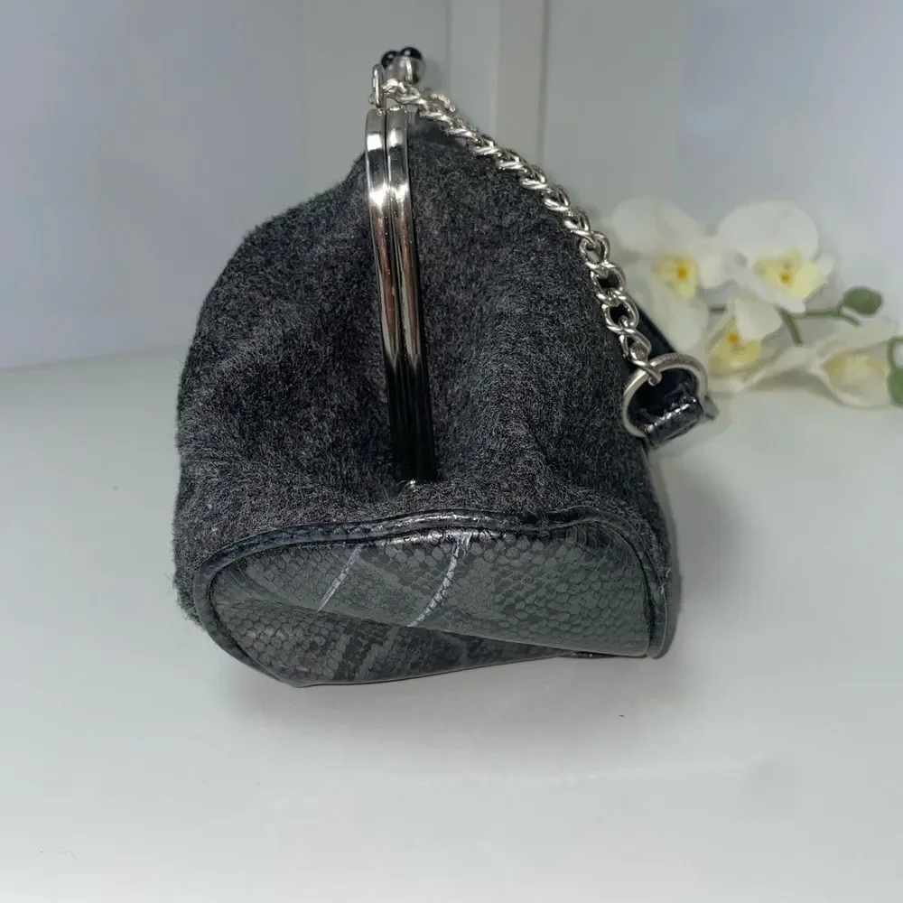 Elegant Black Shoulder Bag with Heart Details